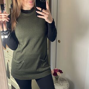 EUC Banana Republic Polo Heather Green Sleeveless Sweater Tunic Tank Small